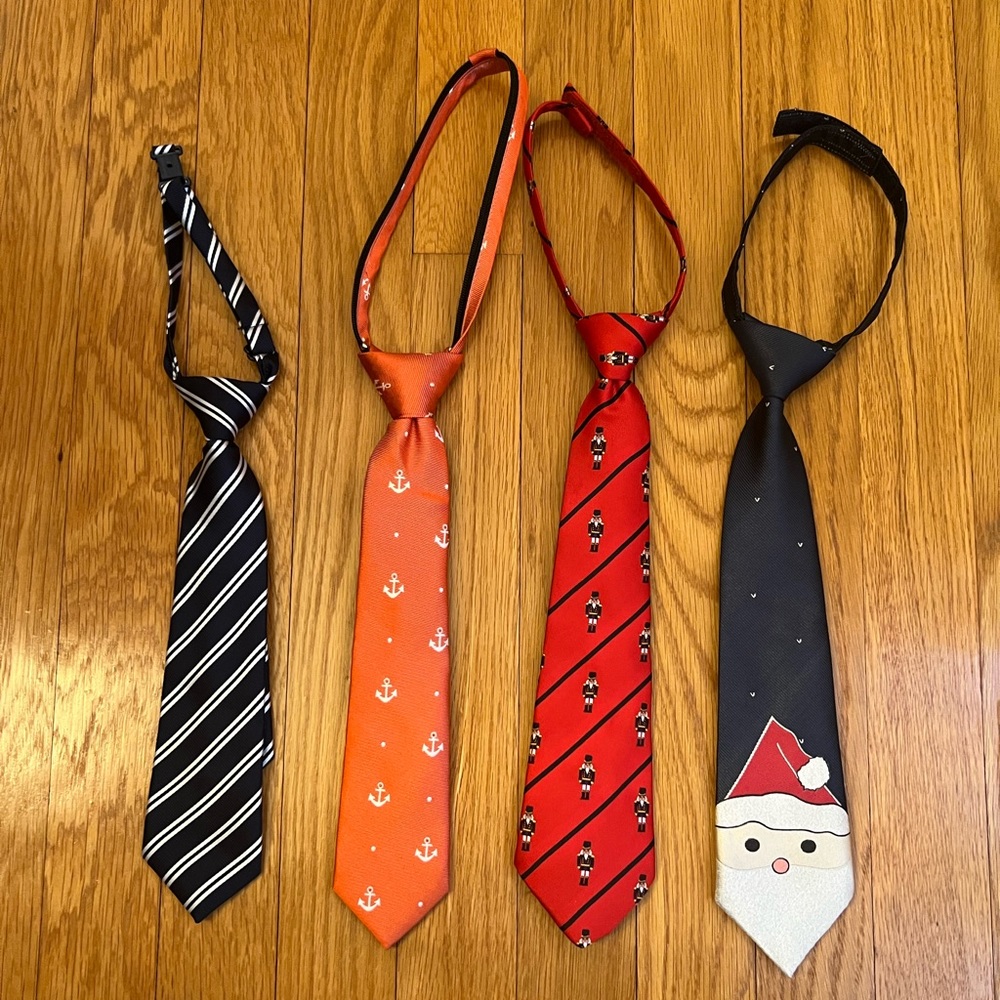 Toddler Boys Zipper Ties